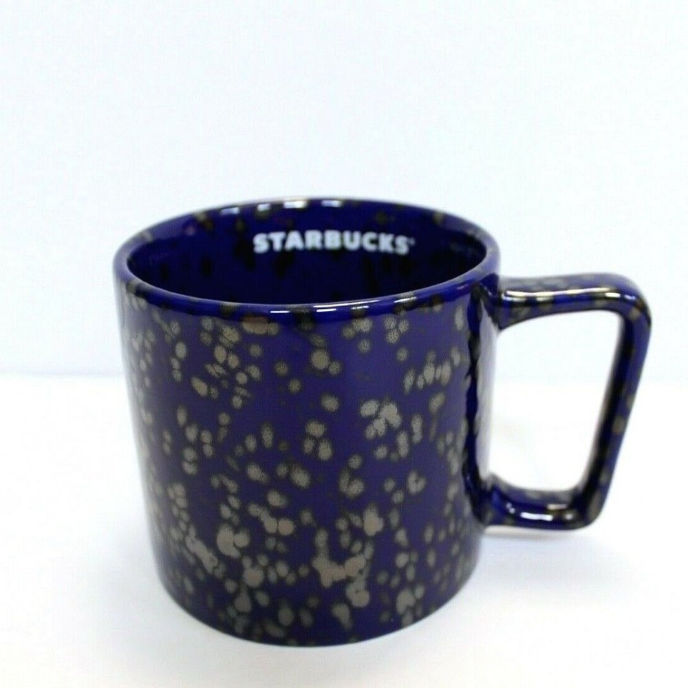 Starbucks Fall 2020 Blue Black Speckle Ceramic  Coffee Cup Mug 14 oz